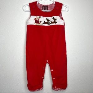 lil cactus red romper overalls santa reindeers